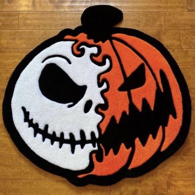 Tufted Rug “Halloween Pumpkin Skull”