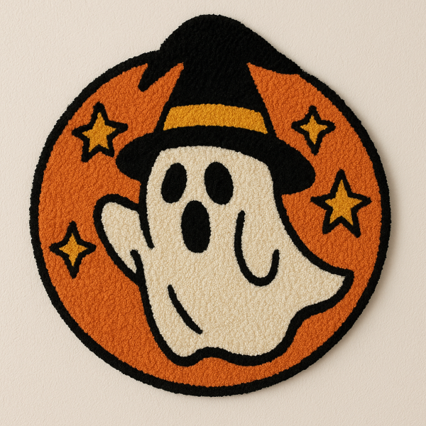 🎃 Tufted Rug "Ghost in Witch Hat"