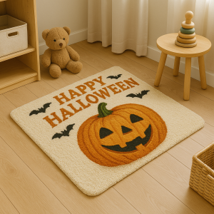 🎃 Tufted Rug "Happy Halloween Pumpkin"
