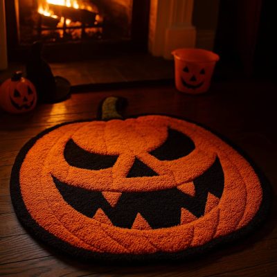 🎃 Halloween Pumpkin Tufted Rug