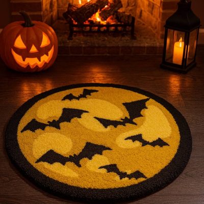 🦇 Halloween Full Moon Tufted Rug