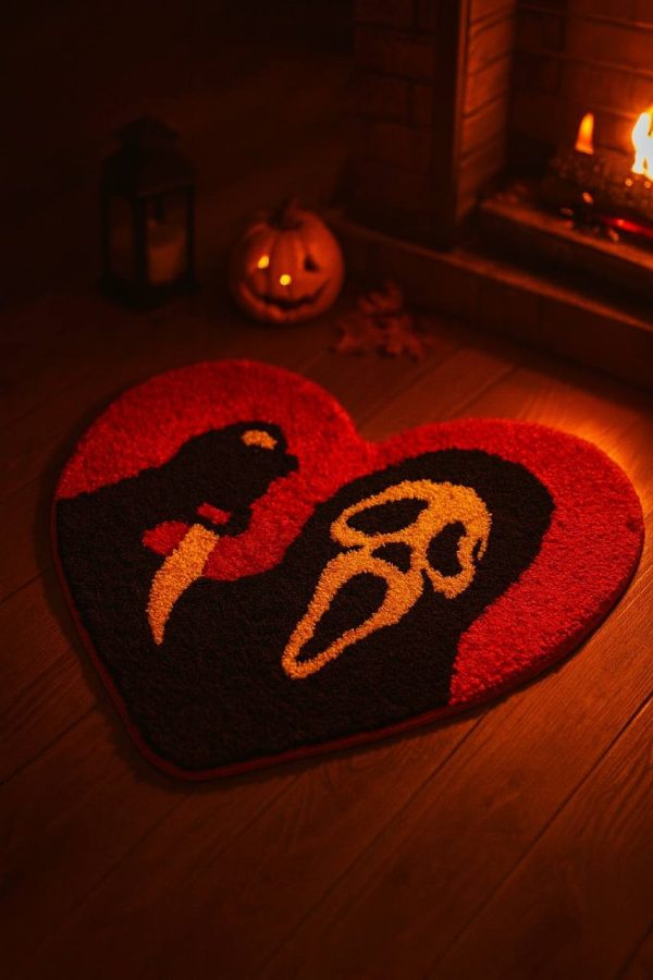 Tufted Horror Rug – Heart & Ghostface Inspired Design