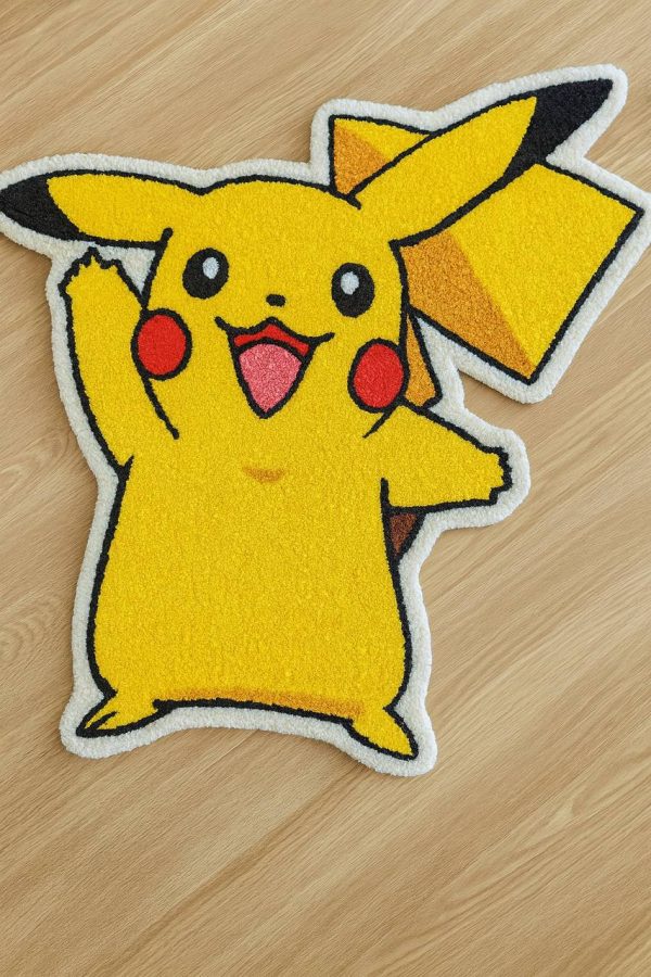 Tufted Pikachu Rug – Handmade Gamer Design (36 x 24 in)