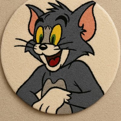 Tom the Cat Rug – Handmade Tufted Cartoon Carpet
