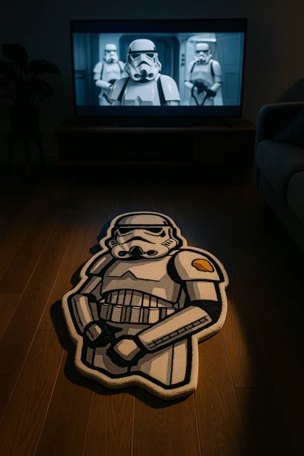 Tufted Stormtrooper Rug – Handmade Sci-Fi Design (36 x 24 in)