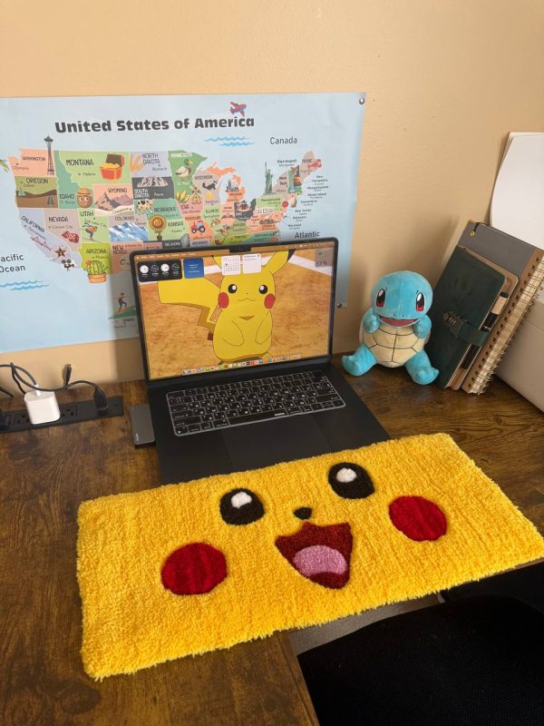 Tufted Cartoon Rug – Handmade Mini Design (20 x 8 in)
