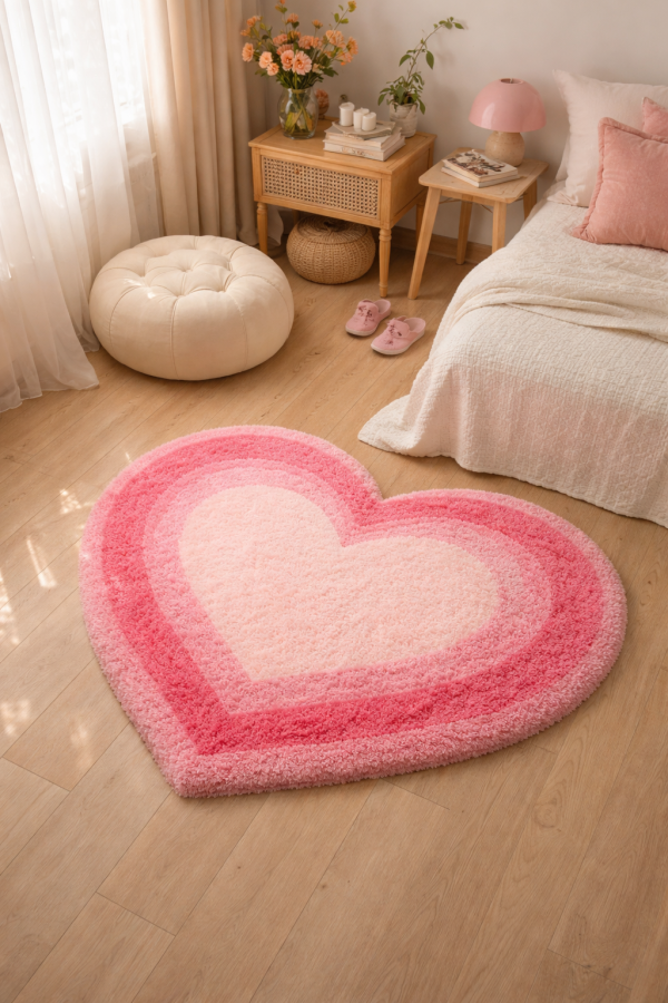 Blush Heart Rug – 25” Edition